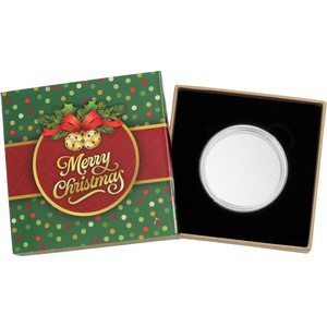 SilverTowne Natural Kraft Paper Gift Box with Merry Christmas Polka Dots Box Sleeve 